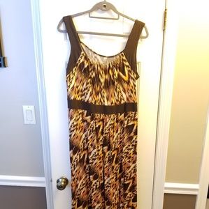 Brown multi maxi dress